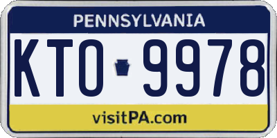 PA license plate KTO9978
