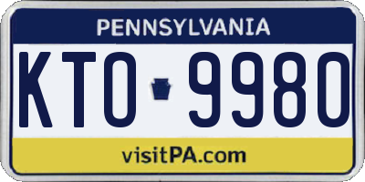 PA license plate KTO9980