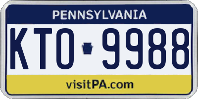 PA license plate KTO9988