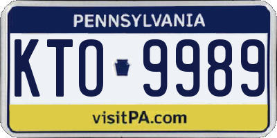 PA license plate KTO9989
