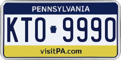 PA license plate KTO9990
