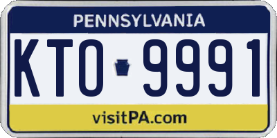 PA license plate KTO9991