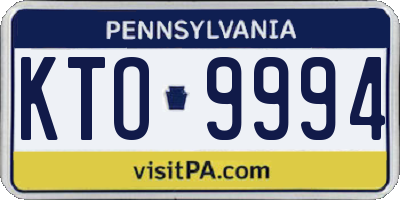 PA license plate KTO9994