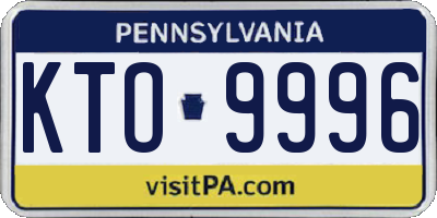 PA license plate KTO9996