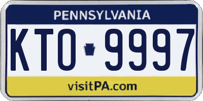 PA license plate KTO9997