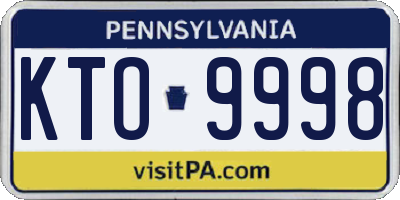 PA license plate KTO9998