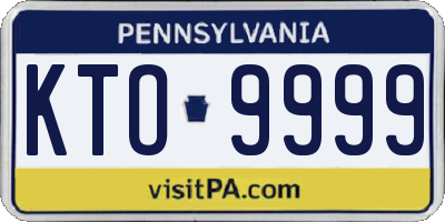 PA license plate KTO9999