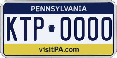 PA license plate KTP0000