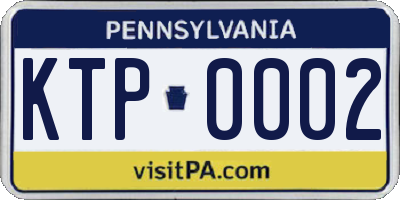 PA license plate KTP0002