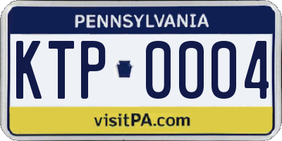 PA license plate KTP0004