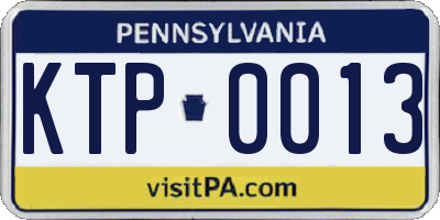 PA license plate KTP0013