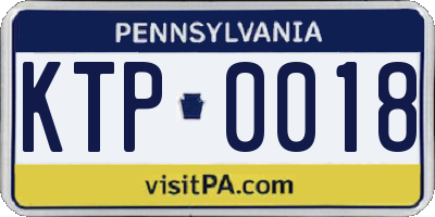 PA license plate KTP0018
