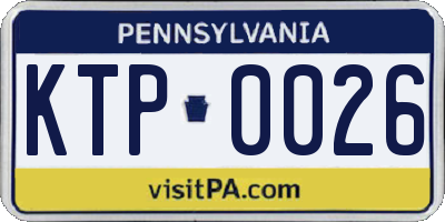 PA license plate KTP0026