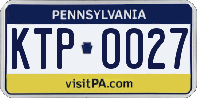 PA license plate KTP0027