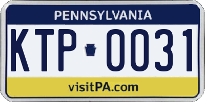 PA license plate KTP0031