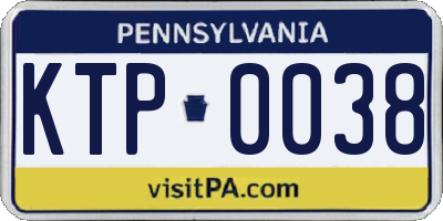 PA license plate KTP0038