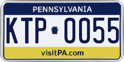 PA license plate KTP0055