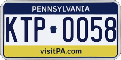 PA license plate KTP0058