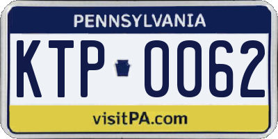 PA license plate KTP0062