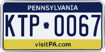PA license plate KTP0067