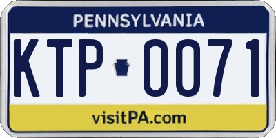 PA license plate KTP0071