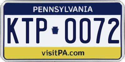 PA license plate KTP0072
