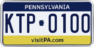 PA license plate KTP0100