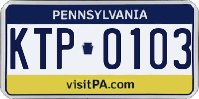 PA license plate KTP0103