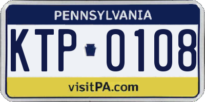 PA license plate KTP0108