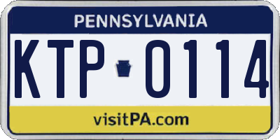 PA license plate KTP0114