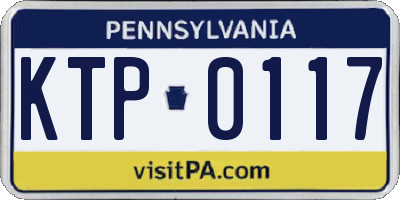 PA license plate KTP0117