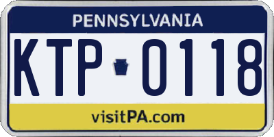 PA license plate KTP0118
