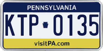 PA license plate KTP0135