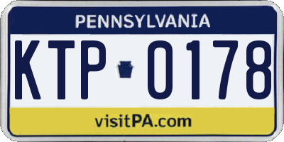 PA license plate KTP0178