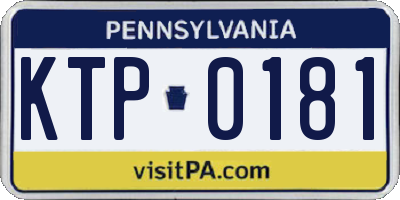 PA license plate KTP0181