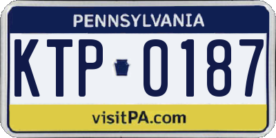 PA license plate KTP0187