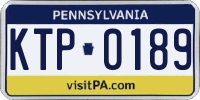 PA license plate KTP0189