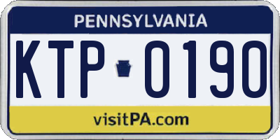 PA license plate KTP0190