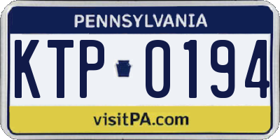 PA license plate KTP0194