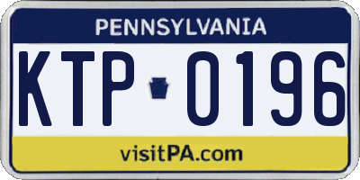 PA license plate KTP0196