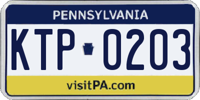 PA license plate KTP0203