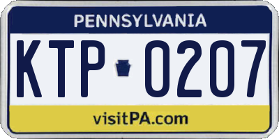 PA license plate KTP0207