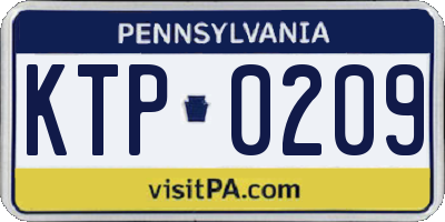 PA license plate KTP0209