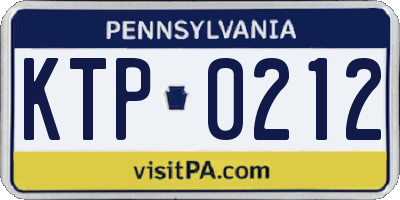 PA license plate KTP0212