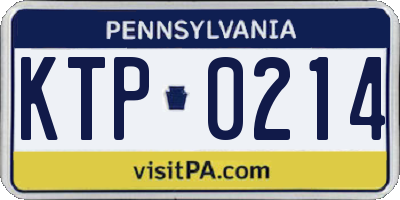 PA license plate KTP0214