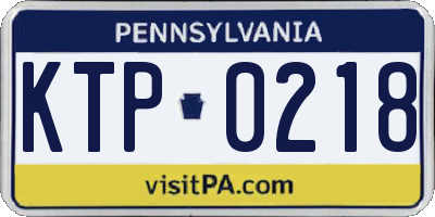 PA license plate KTP0218