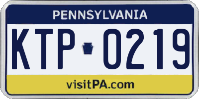 PA license plate KTP0219