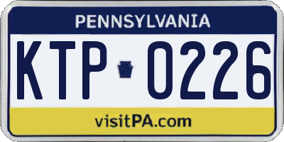 PA license plate KTP0226