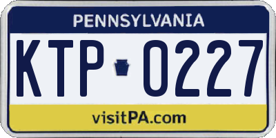 PA license plate KTP0227