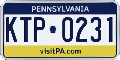 PA license plate KTP0231